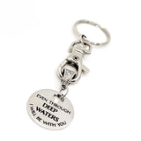 Faith Gift, Even Through Deep Waters I Will Be With You Bracelet, Isaiah 43 2 Charm, Charm Bracelet, Christian Gift, Scripture Gift For Her