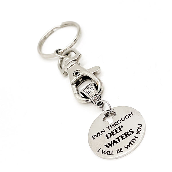 Faith Gift, Even Through Deep Waters I Will Be With You Bracelet, Isaiah 43 2 Charm, Charm Bracelet, Christian Gift, Scripture Gift For Her