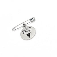 Medical Pin, Shellfish Allergy Pin, Medical Notice, Medical Awareness, Shellfish Allergy Notification, Medical Charm, Pin Charm, Lapel Pin