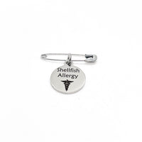 Medical Pin, Shellfish Allergy Pin, Medical Notice, Medical Awareness, Shellfish Allergy Notification, Medical Charm, Pin Charm, Lapel Pin