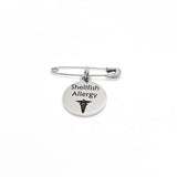 Medical Pin, Shellfish Allergy Pin, Medical Notice, Medical Awareness, Shellfish Allergy Notification, Medical Charm, Pin Charm, Lapel Pin