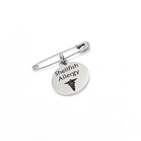 Medical Pin, Shellfish Allergy Pin, Medical Notice, Medical Awareness, Shellfish Allergy Notification, Medical Charm, Pin Charm, Lapel Pin