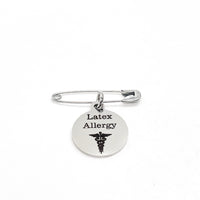 Medical Pin, Latex Allergy Pin, Medical Notice, Medical Awareness, Latex Allergy Notification, Medical Charm, Pin Charm, Lapel Pin