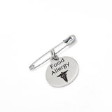Medical Pin, Food Allergy Pin, Medical Notice, Medical Awareness, Food Allergy Notification, Medical Charm, Pin Charm, Lapel Pin
