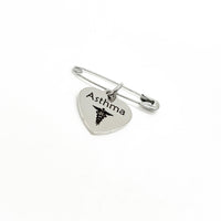 Medical Pin, Asthma Pin, Medical Notice, Medical Awareness, Asthma Notification, Medical Charm, Pin Charm, Lapel Pin
