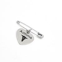 Medical Pin, Asthma Pin, Medical Notice, Medical Awareness, Asthma Notification, Medical Charm, Pin Charm, Lapel Pin