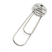 Faith Gift, Even Through Deep Waters I Will Be With You Bookmark, Isaiah 43 2, Planner Paper Clip, Sympathy Gift, Charm Bookmark, Scripture