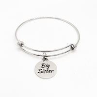 Charm Bracelet, Big Sister Bracelet, Sister Gift, Sorority Sister, Big Sis, Stacking Bangle, Charm Bangle, Pledge Gifts