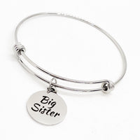 Charm Bracelet, Big Sister Bracelet, Sister Gift, Sorority Sister, Big Sis, Stacking Bangle, Charm Bangle, Pledge Gifts