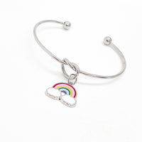 Rainbow Bracelet, Rainbow Charm Bracelet, Rainbow Gifts, Genesis 9 16, God’s Promise Gift, Rainbow Promise Charm, Stacking Bangle