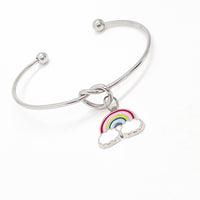 Rainbow Bracelet, Rainbow Charm Bracelet, Rainbow Gifts, Genesis 9 16, God’s Promise Gift, Rainbow Promise Charm, Stacking Bangle