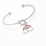 Rainbow Bracelet, Rainbow Charm Bracelet, Rainbow Gifts, Genesis 9 16, God’s Promise Gift, Rainbow Promise Charm, Stacking Bangle