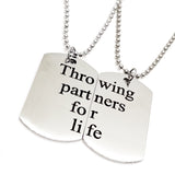 Throwing Partners For Life Necklace Set, Baseball Player Gift, Father Son Gift, Softball Necklaces, Pitcher Catcher Necklaces, Graduation