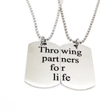 Throwing Partners For Life Necklace Set, Baseball Player Gift, Father Son Gift, Softball Necklaces, Pitcher Catcher Necklaces, Graduation