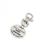 Bag Charm, Even Through Deep Waters I Will Be With You Charm, Christian Gift, Faith Gift, Scripture Charm, Isaiah 43 2 Charm, Keychain Charm
