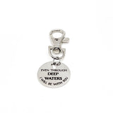 Bag Charm, Even Through Deep Waters I Will Be With You Charm, Christian Gift, Faith Gift, Scripture Charm, Isaiah 43 2 Charm, Keychain Charm