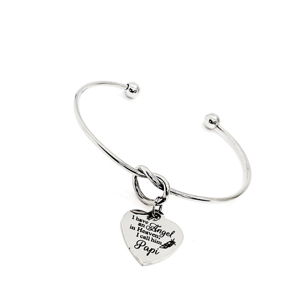 Memorial Gift, I Have An Angel In Heaven I Call Him Papi Bracelet, Loss Of Dad, Charm Bracelet, Gift For Her, Sympathy Gift