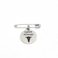 Medical Pin, Latex Allergy Pin, Medical Notice, Medical Awareness, Latex Allergy Notification, Medical Charm, Pin Charm, Lapel Pin
