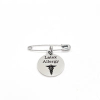 Medical Pin, Latex Allergy Pin, Medical Notice, Medical Awareness, Latex Allergy Notification, Medical Charm, Pin Charm, Lapel Pin