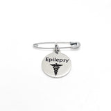 Medical Pin, Epilepsy Pin, Medical Notice, Medical Awareness, Epilepsy Notification, Medical Charm, Pin Charm, Lapel Pin