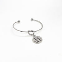 Friend Gift, Side By Side Or Miles Apart We Are Connected By The Heart Bracelet, Charm Bracelet, Long-Distance Friend, Love Gift, Wife Gift