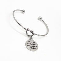 Friend Gift, Side By Side Or Miles Apart We Are Connected By The Heart Bracelet, Charm Bracelet, Long-Distance Friend, Love Gift, Wife Gift
