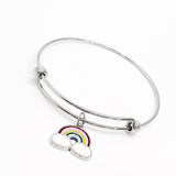 Rainbow Bracelet, Rainbow Charm Bracelet, Rainbow Gifts, Genesis 9 16, God’s Promise Gift, Rainbow Promise Charm, Stacking Bangle