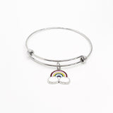 Rainbow Bracelet, Rainbow Charm Bracelet, Rainbow Gifts, Genesis 9 16, God’s Promise Gift, Rainbow Promise Charm, Stacking Bangle