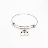 Rainbow Bracelet, Rainbow Charm Bracelet, Rainbow Gifts, Genesis 9 16, God’s Promise Gift, Rainbow Promise Charm, Stacking Bangle