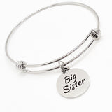 Charm Bracelet, Big Sister Bracelet, Sister Gift, Sorority Sister, Big Sis, Stacking Bangle, Charm Bangle, Pledge Gifts