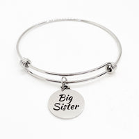 Charm Bracelet, Big Sister Bracelet, Sister Gift, Sorority Sister, Big Sis, Stacking Bangle, Charm Bangle, Pledge Gifts