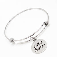 Charm Bracelet, Little Sister Bracelet, Sister Gift, Sorority Sister, Little Sis, Stacking Bangle, Charm Bangle, Pledge Gifts