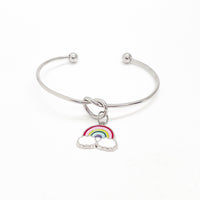 Rainbow Bracelet, Rainbow Charm Bracelet, Rainbow Gifts, Genesis 9 16, God’s Promise Gift, Rainbow Promise Charm, Stacking Bangle