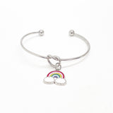 Rainbow Bracelet, Rainbow Charm Bracelet, Rainbow Gifts, Genesis 9 16, God’s Promise Gift, Rainbow Promise Charm, Stacking Bangle