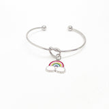 Rainbow Bracelet, Rainbow Charm Bracelet, Rainbow Gifts, Genesis 9 16, God’s Promise Gift, Rainbow Promise Charm, Stacking Bangle