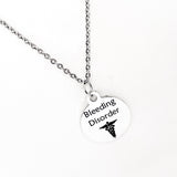 Bleeding Disorder Necklace, Bleeding Disorder Medical ID, Bleeding Condition Medical Notification, Medical Condition Necklace