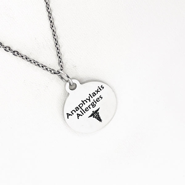 Anaphylaxis Allergies Necklace, Allergic Reaction Medical ID, Anaphylaxis Condition Medical Notification, Medical Condition Necklace