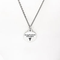 Anaphylaxis Allergies Necklace, Allergic Reaction Medical ID, Anaphylaxis Condition Medical Notification, Medical Condition Necklace