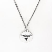 Anaphylaxis Allergies Necklace, Allergic Reaction Medical ID, Anaphylaxis Condition Medical Notification, Medical Condition Necklace
