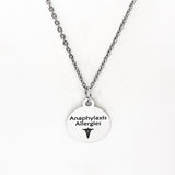 Anaphylaxis Allergies Necklace, Allergic Reaction Medical ID, Anaphylaxis Condition Medical Notification, Medical Condition Necklace