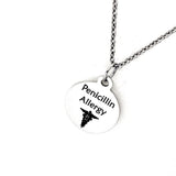 Penicillin Allergy Necklace, Allergic To Penicillin Medical ID, Allergy Medical Condition Medical Notification, Medical Condition Necklace