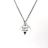Aspirin Allergy Necklace, Allergic To Aspirin Medical ID, Aspirin Allergy Medical Condition Medical Notification, Medical Condition Necklace