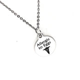 Allergic To Eggs Necklace, Medical ID, Egg Allergy Medical Condition Medical Notification, Medical Condition Necklace