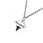 Anxiety Necklace, Anxiety Medical ID Charm, Anxiety Medical Condition Medical Notification, Medical Condition Necklace