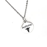 Asthma Necklace, Asthma Medical ID Charm, Asthma Medical Condition Medical Notification, Medical Condition Necklace
