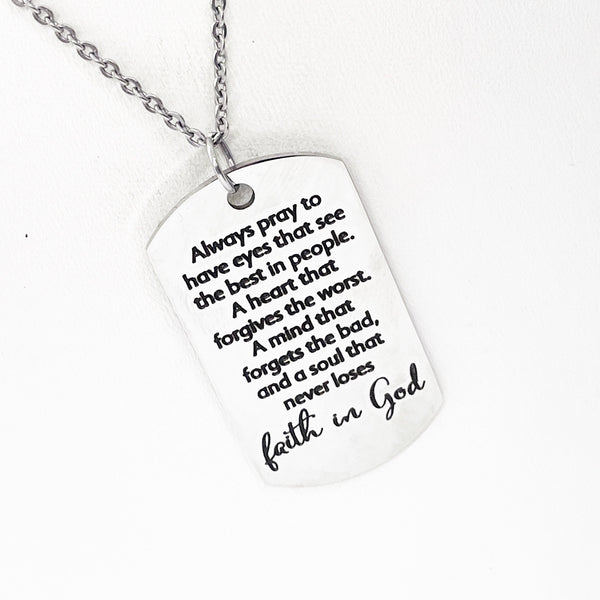 Faith Gifts, Never Lose Faith In God Necklace, Christian Gifts, Faith Jewelry, Christian Jewelry, Son Gift, Daughter Gift