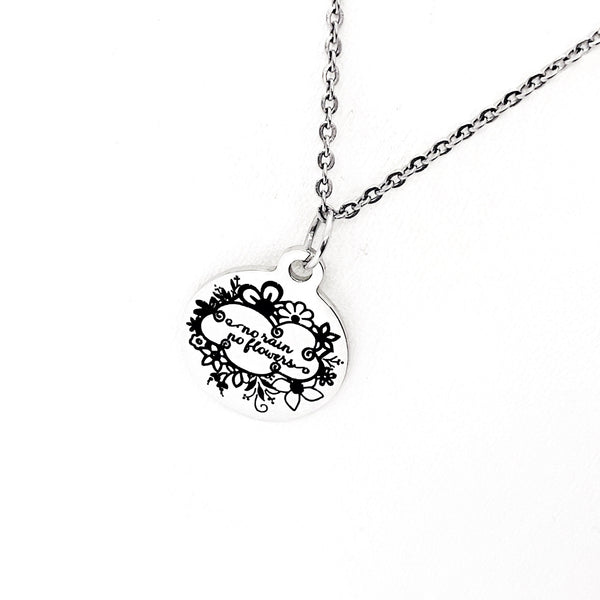 No Rain No Flowers Necklace, Sympathy Gift, Tough Times Gift, Daughter Gift, Gift For Her, Divorce Gift, Friend Comfort Gift, Encouragement