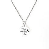 Dog Owner Gift, Dog Books Tea Necklace, Book Lover Gift, Reader Gift, Tea Lover Gift, My Favorite Things Gift