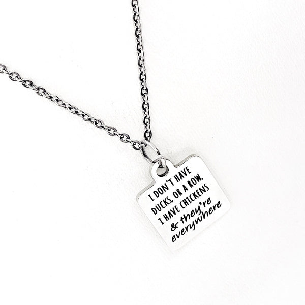 Chicken Owner Gift, Chickens Everywhere Necklace, Chicken Collector, Wife Gift, Chicken Lady Gift, Gift For Her, Pendant Necklace