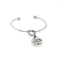 Cat Owner Gift, Cat Lover Bracelet, Cats Books Coffee, My Favorite Things Jewelry, Gift For Her, Book Lover Gift, Coffee Lover Gift